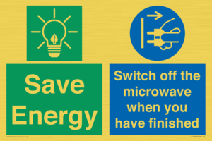 Save energy. Switch off the microwave when you have finished